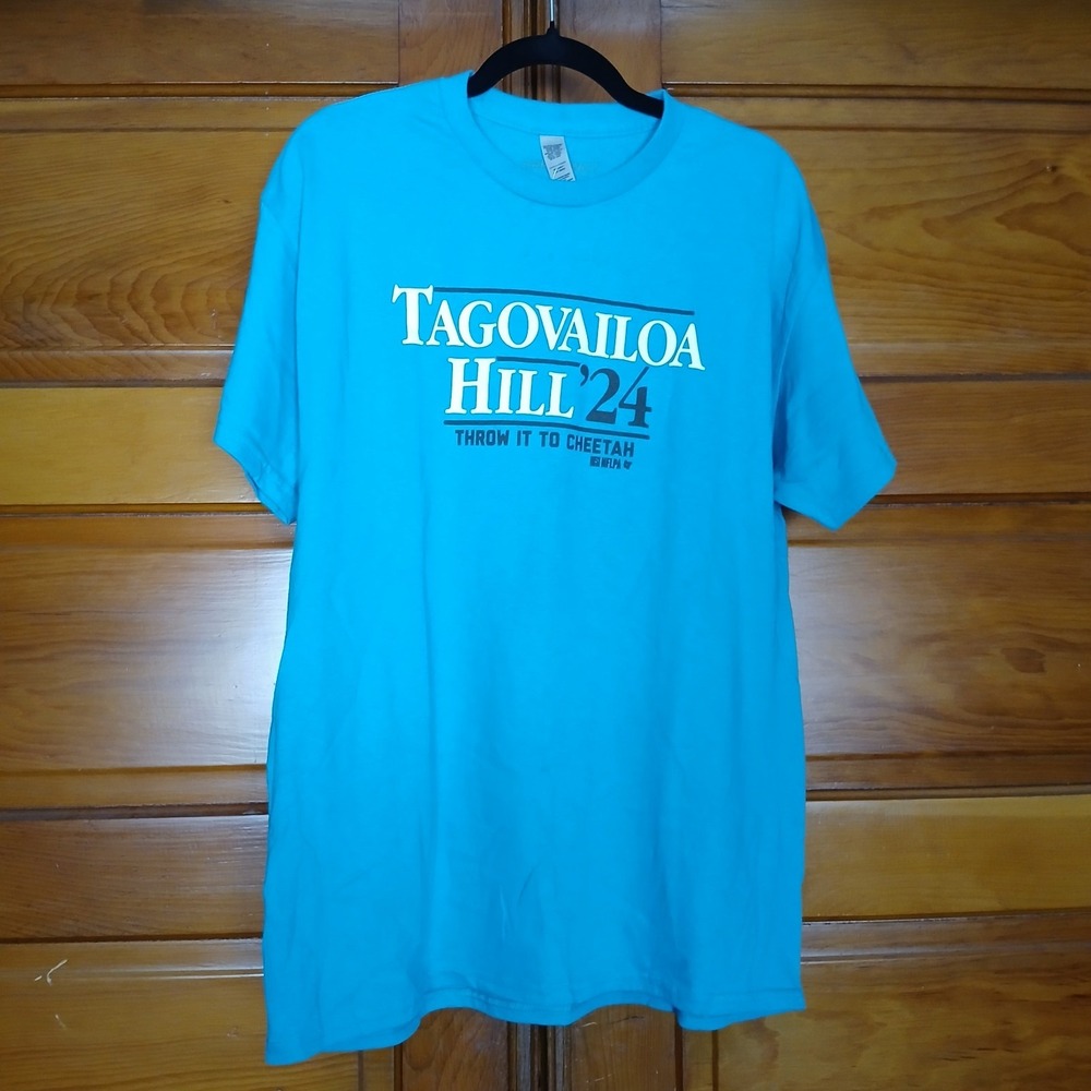 BreakingT Men's Large‎ Tagovailoa Hill '24 T-Shirt Miami Dolphins NFLPA Licensed